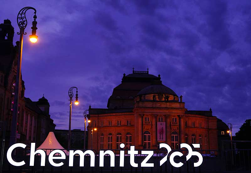 Chemnitz 2025 Kurlturhauptstadt am Abend bei der Outdoor-Fototour fotografiert.